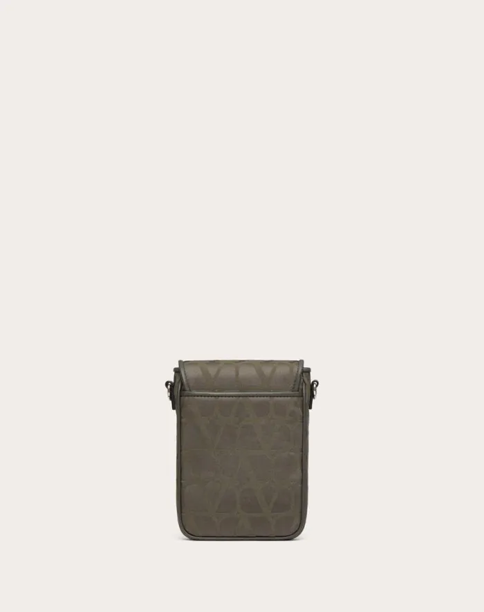 Valentino Clutches And Pouches Man Toile Iconographe Shoulder Bag In Technical Fabric With Leather Details For Man In Military Green Military Green Valentino Clutches And Pouches Man Toile Iconographe Shoulder Bag In Technical Fabric With Leather Details For Man In Military Green Military Green