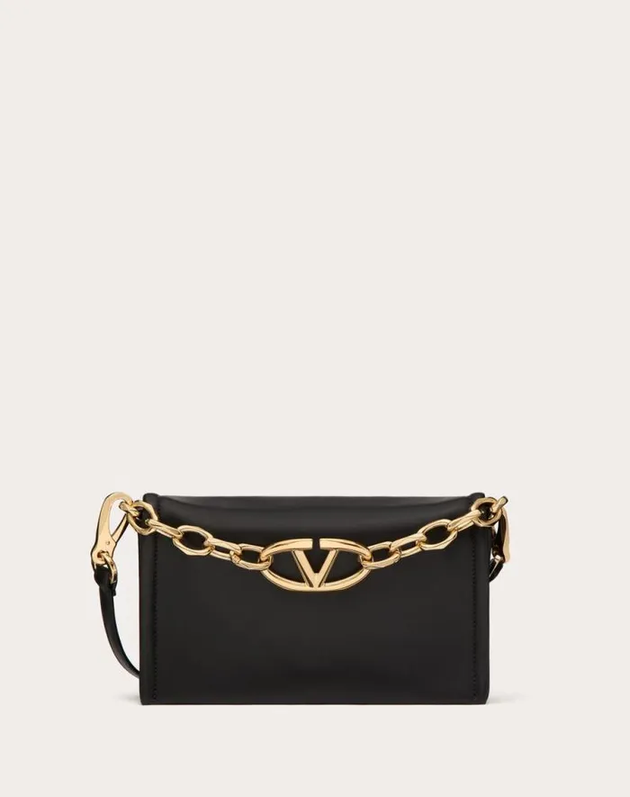 Valentino Clutches Woman Vlogo Chain Clutch Bag In Nappa Leather With Chain For Woman In Dark Red Dark Red Valentino Clutches Woman Vlogo Chain Clutch Bag In Nappa Leather With Chain For Woman In Dark Red Dark Red