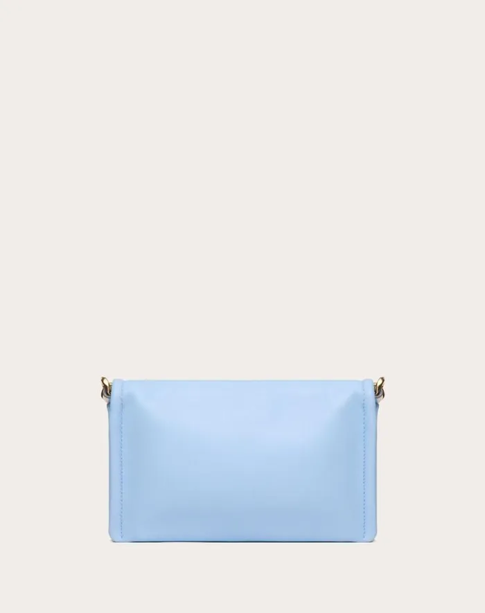 Valentino Clutches Woman Vlogo Chain Clutch Bag In Nappa Leather With Chain For Woman In Porcelain Blue Porcelain Blue Valentino Clutches Woman Vlogo Chain Clutch Bag In Nappa Leather With Chain For Woman In Porcelain Blue Porcelain Blue