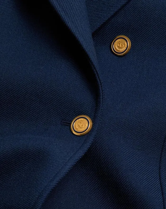Valentino Coats And Blazers Man Doublebreasted Double Wool Jacket For Man In Indigo Indigo Valentino Coats And Blazers Man Doublebreasted Double Wool Jacket For Man In Indigo Indigo