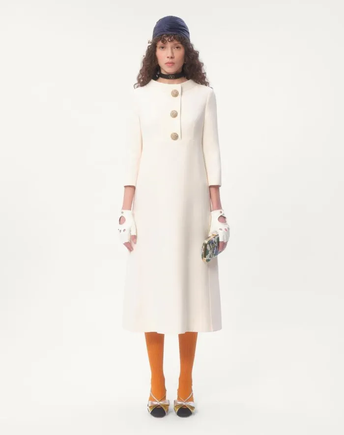 Valentino Dresses Woman Crepe Couture Midi Dress For Woman In Ivory Ivory Valentino Dresses Woman Crepe Couture Midi Dress For Woman In Ivory Ivory