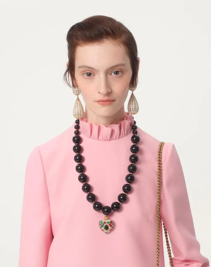 Valentino Dresses Woman Crepe Couture Short Dress For Woman In Pink Pink Valentino Dresses Woman Crepe Couture Short Dress For Woman In Pink Pink