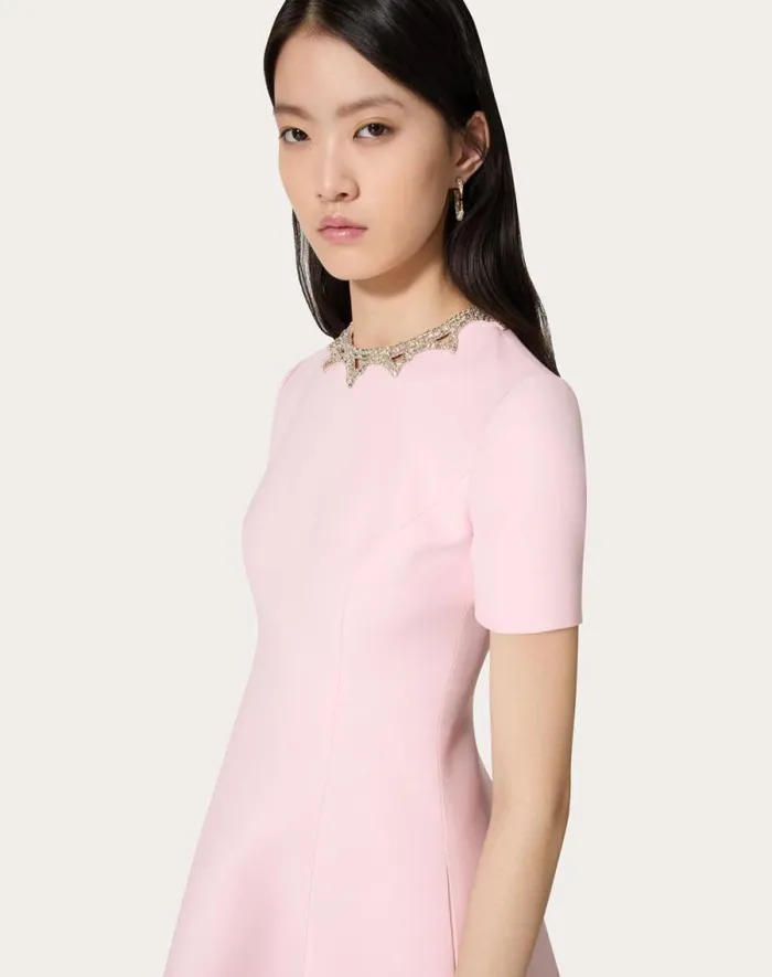 Valentino Dresses Woman Embroidered Crepe Couture Short Dress For Woman In Comfit Comfit