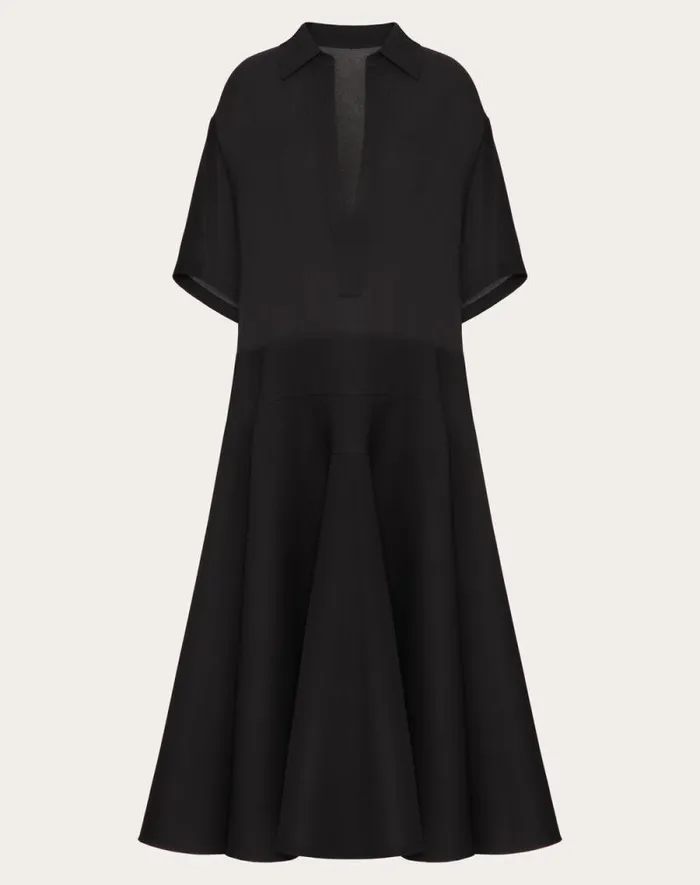Valentino Dresses Woman Georgette Midi Dress For Woman In Black Black