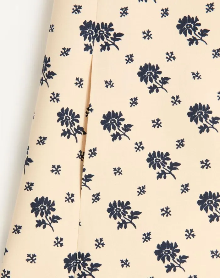 Valentino Dresses Woman Short Dress In Crepe Couture Fiorellino Blu Papier Floral For Woman In Latteblue Latteblue
