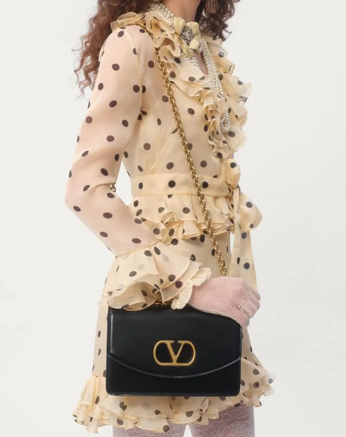 Valentino Dresses Woman Short Dress In Organza With Polka Dot Print For Woman In Ivoryblack Ivoryblack