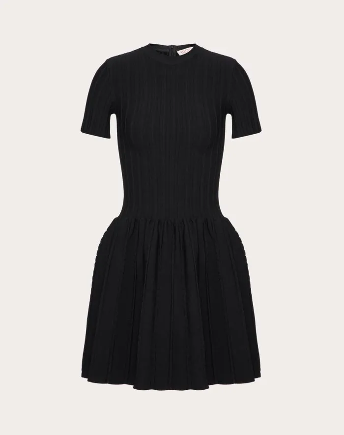 Valentino Dresses Woman Stretched Viscose Knit Dress For Woman In Black Black Valentino Dresses Woman Stretched Viscose Knit Dress For Woman In Black Black