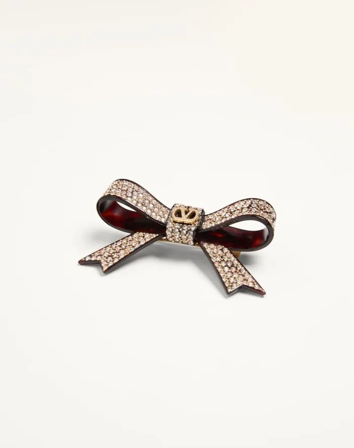 Valentino Hair Accessories Woman Vlogo Signature Hair Clip In Resin Metal And Crystals For Woman In Multicolor Multicolor Valentino Hair Accessories Woman Vlogo Signature Hair Clip In Resin Metal And Crystals For Woman In Multicolor Multicolor