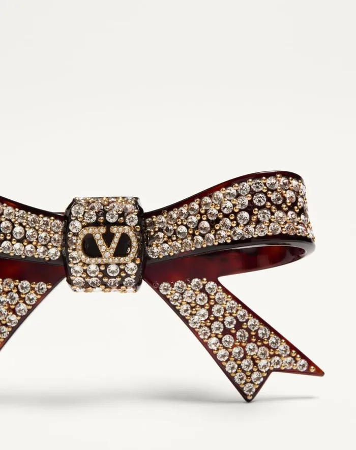 Valentino Hair Accessories Woman Vlogo Signature Hair Clip In Resin Metal And Crystals For Woman In Multicolor Multicolor Valentino Hair Accessories Woman Vlogo Signature Hair Clip In Resin Metal And Crystals For Woman In Multicolor Multicolor