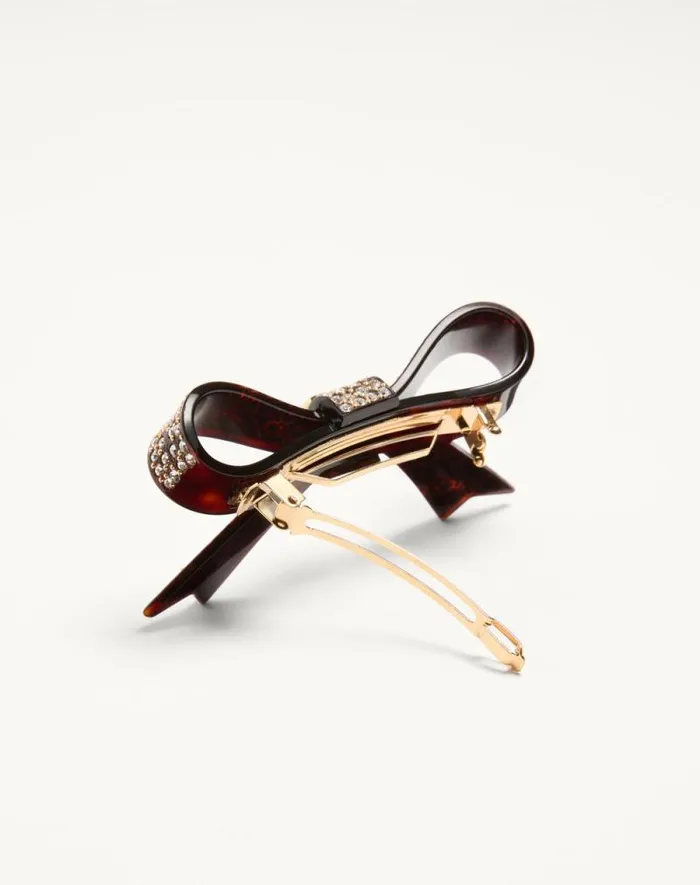 Valentino Hair Accessories Woman Vlogo Signature Hair Clip In Resin Metal And Crystals For Woman In Multicolor Multicolor Valentino Hair Accessories Woman Vlogo Signature Hair Clip In Resin Metal And Crystals For Woman In Multicolor Multicolor