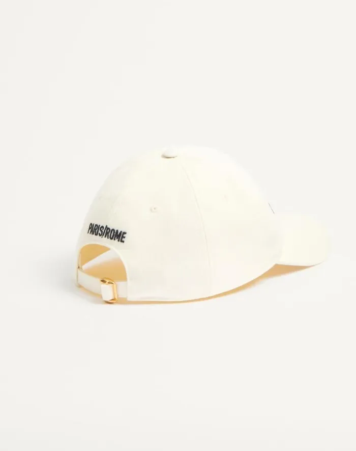 Valentino Hats And Gloves Woman Chez Valentino Cotton Baseball Cap For Woman In Blackivory Blackivory Valentino Hats And Gloves Woman Chez Valentino Cotton Baseball Cap For Woman In Blackivory Blackivory