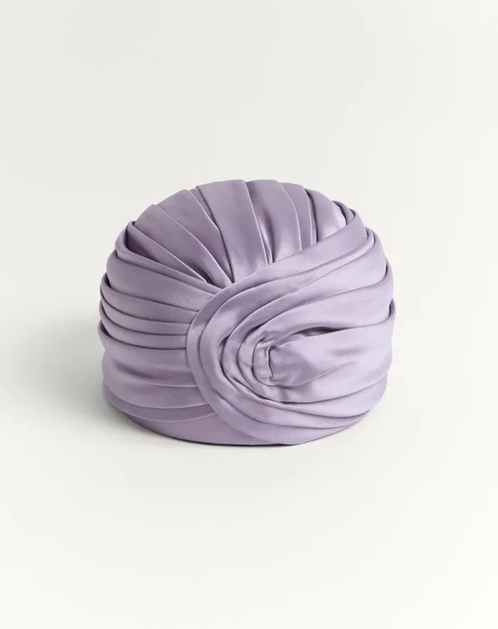 Valentino Hats And Gloves Woman Rigid Silk Turban For Woman In Lilac Lilac