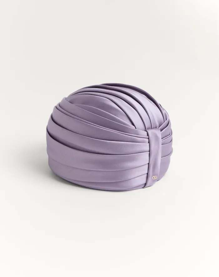 Valentino Hats And Gloves Woman Rigid Silk Turban For Woman In Lilac Lilac Valentino Hats And Gloves Woman Rigid Silk Turban For Woman In Lilac Lilac