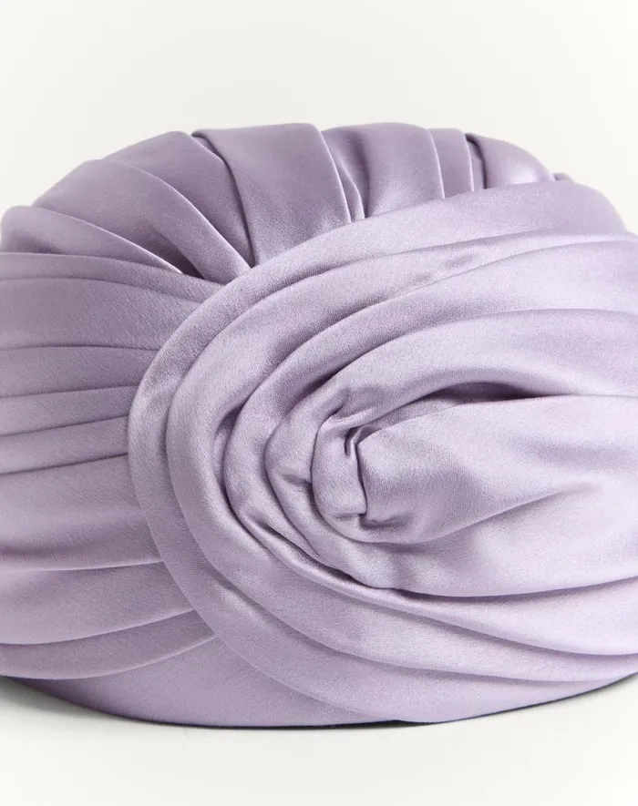 Valentino Hats And Gloves Woman Rigid Silk Turban For Woman In Lilac Lilac Valentino Hats And Gloves Woman Rigid Silk Turban For Woman In Lilac Lilac