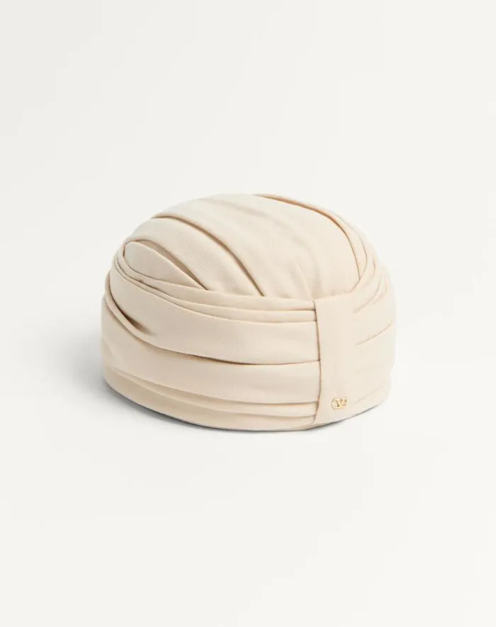Valentino Hats And Gloves Woman Rigid Wool Turban For Woman In Ivorygold Ivorygold Valentino Hats And Gloves Woman Rigid Wool Turban For Woman In Ivorygold Ivorygold