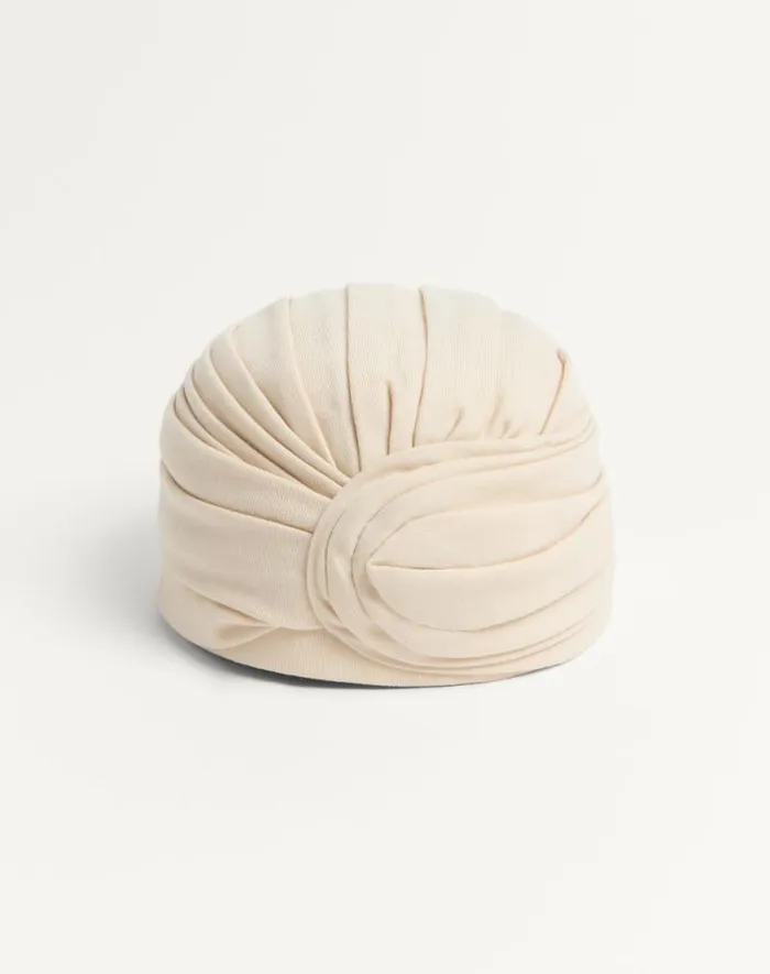 Valentino Hats And Gloves Woman Rigid Wool Turban For Woman In Ivorygold Ivorygold Valentino Hats And Gloves Woman Rigid Wool Turban For Woman In Ivorygold Ivorygold