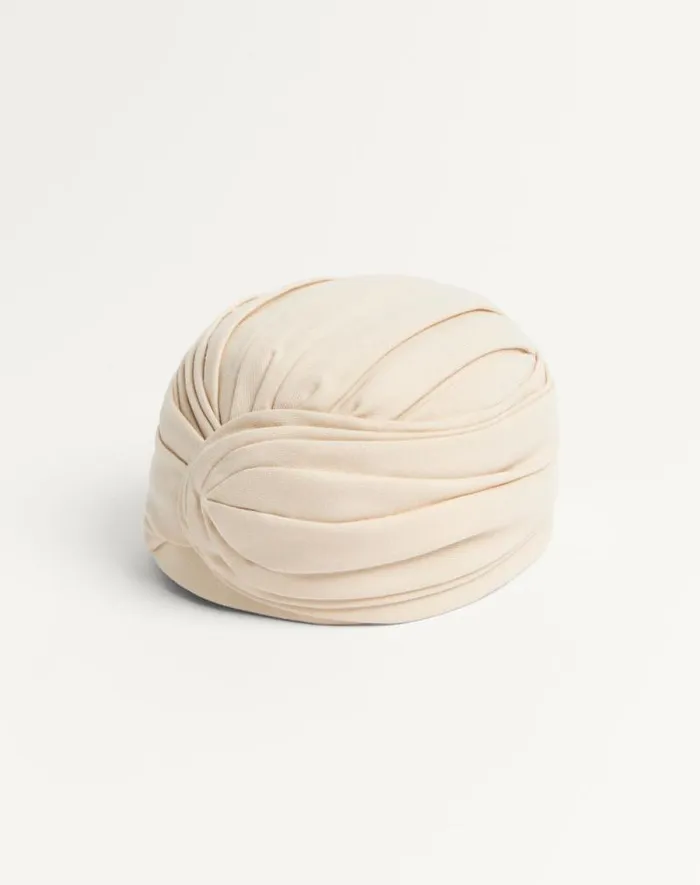 Valentino Hats And Gloves Woman Rigid Wool Turban For Woman In Ivorygold Ivorygold Valentino Hats And Gloves Woman Rigid Wool Turban For Woman In Ivorygold Ivorygold