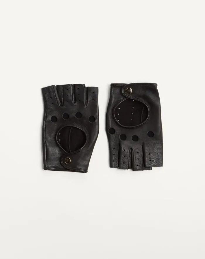 Valentino Hats And Gloves Woman Vlogo Signature Nappa Fingerless Gloves For Woman In Beigebrown Beigebrown