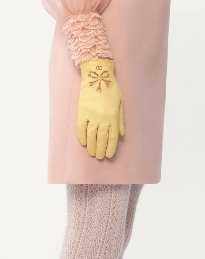 Valentino Hats And Gloves Woman Vlogo Signature Nappa Gloves For Woman In Multicolor Multicolor