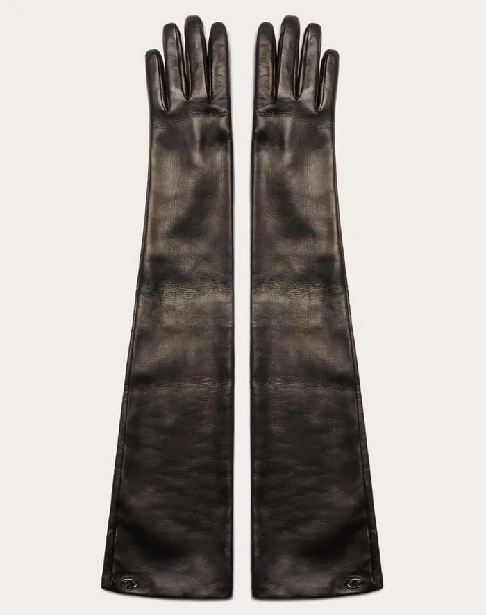 Valentino Hats And Gloves Woman Vlogo The Bold Edition Nappa Gloves For Woman In Blackruthenium Blackruthenium Valentino Hats And Gloves Woman Vlogo The Bold Edition Nappa Gloves For Woman In Blackruthenium Blackruthenium