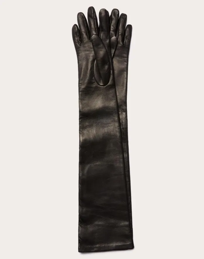 Valentino Hats And Gloves Woman Vlogo The Bold Edition Nappa Gloves For Woman In Blackruthenium Blackruthenium Valentino Hats And Gloves Woman Vlogo The Bold Edition Nappa Gloves For Woman In Blackruthenium Blackruthenium