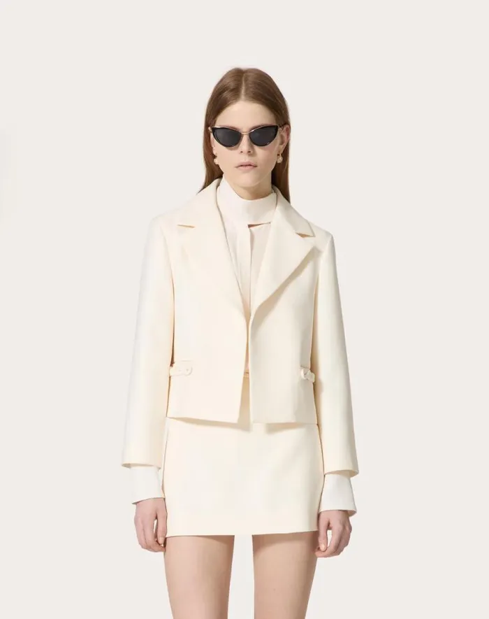 Valentino Jackets And Blazers Woman Crepe Couture Jacket For Woman In Ivory Ivory