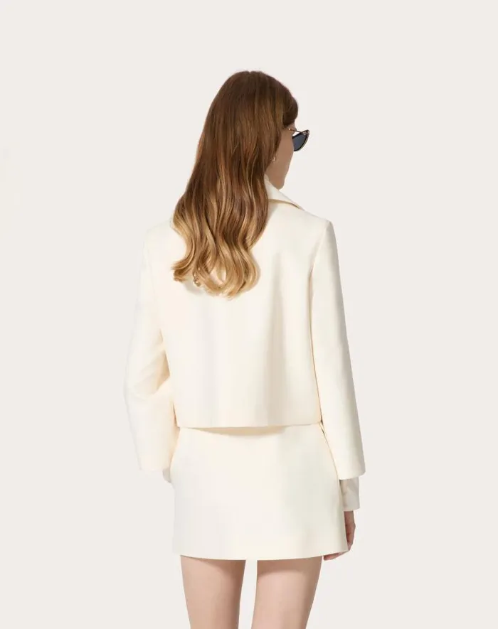 Valentino Jackets And Blazers Woman Crepe Couture Jacket For Woman In Ivory Ivory