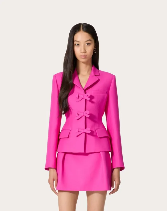 Valentino Jackets And Blazers Woman Crepe Couture Jacket For Woman In Pink Pp Pink Pp