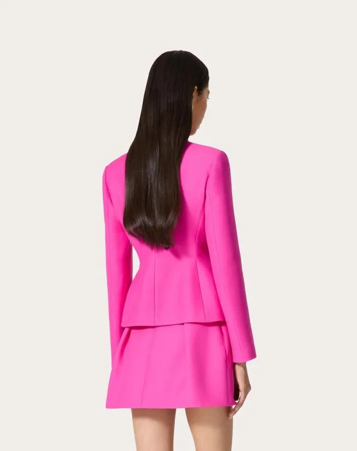 Valentino Jackets And Blazers Woman Crepe Couture Jacket For Woman In Pink Pp Pink Pp