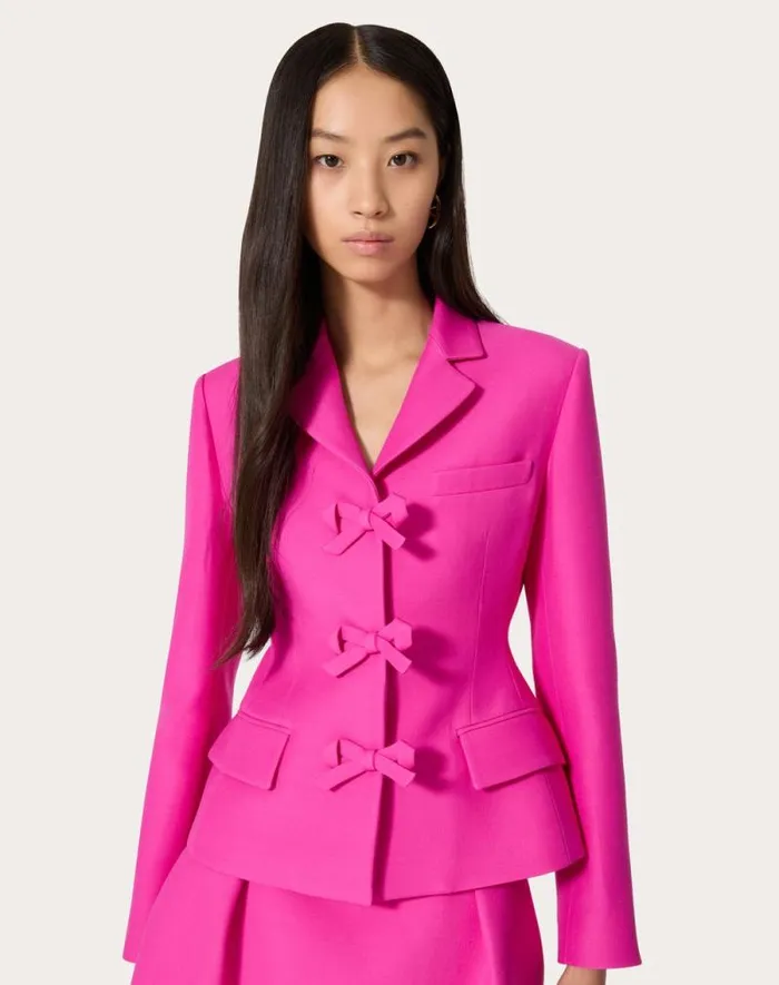 Valentino Jackets And Blazers Woman Crepe Couture Jacket For Woman In Pink Pp Pink Pp