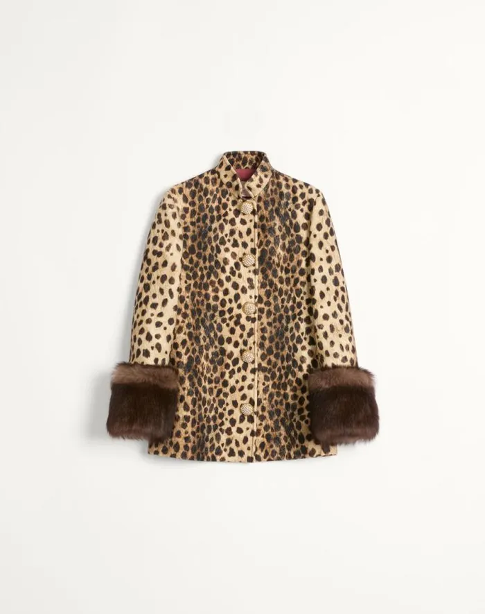 Valentino Jackets And Blazers Woman Jaguar Spots Printed Wool Cloth Caban For Woman In Animal Print Animal Print Valentino Jackets And Blazers Woman Jaguar Spots Printed Wool Cloth Caban For Woman In Animal Print Animal Print