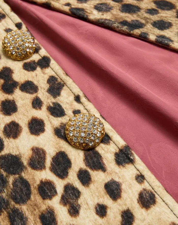 Valentino Jackets And Blazers Woman Jaguar Spots Printed Wool Cloth Caban For Woman In Animal Print Animal Print