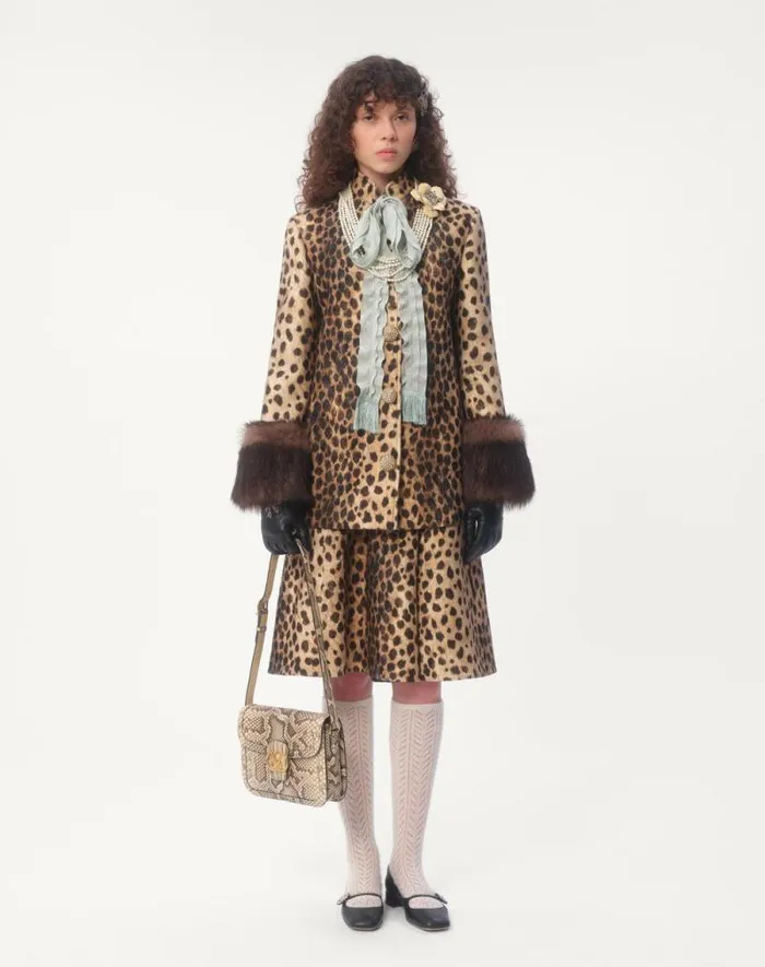Valentino Jackets And Blazers Woman Jaguar Spots Printed Wool Cloth Caban For Woman In Animal Print Animal Print