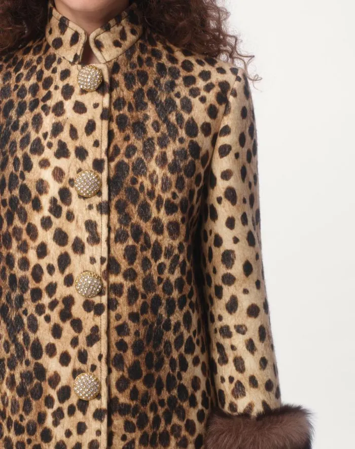 Valentino Jackets And Blazers Woman Jaguar Spots Printed Wool Cloth Caban For Woman In Animal Print Animal Print