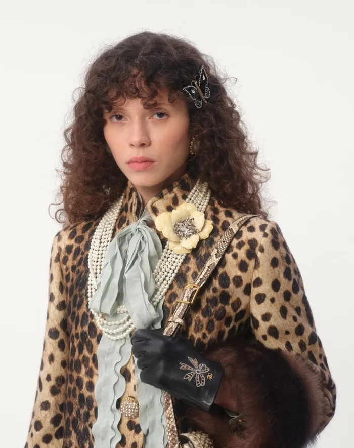 Valentino Jackets And Blazers Woman Jaguar Spots Printed Wool Cloth Caban For Woman In Animal Print Animal Print