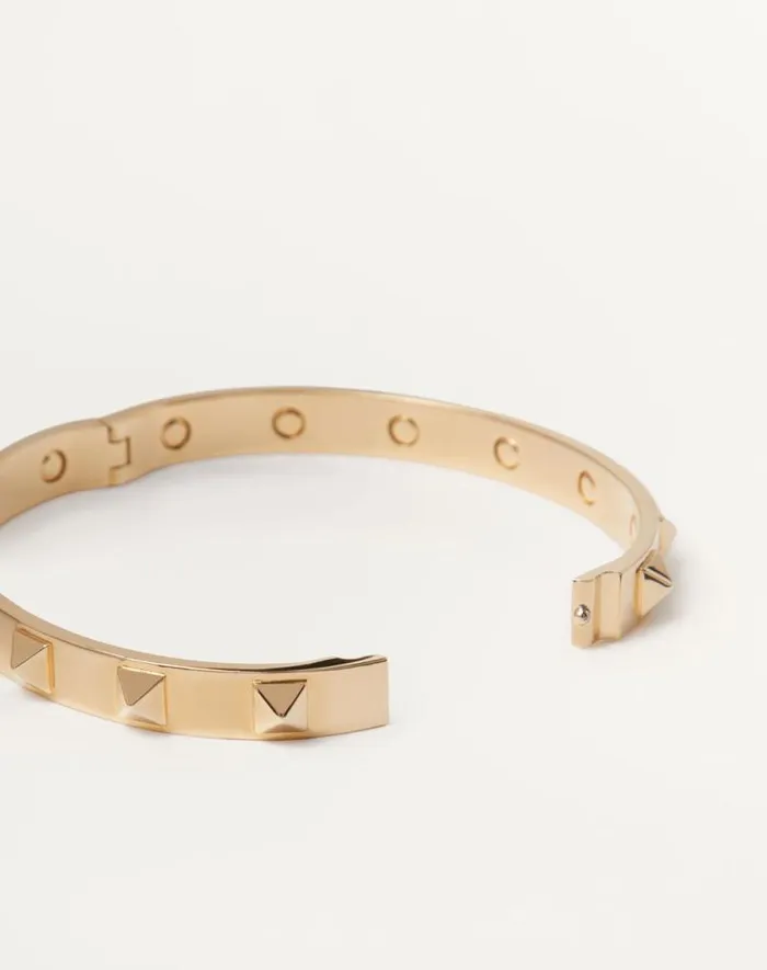 Valentino Jewelry Man Rockstud Metal Bangle For Man In Gold Gold