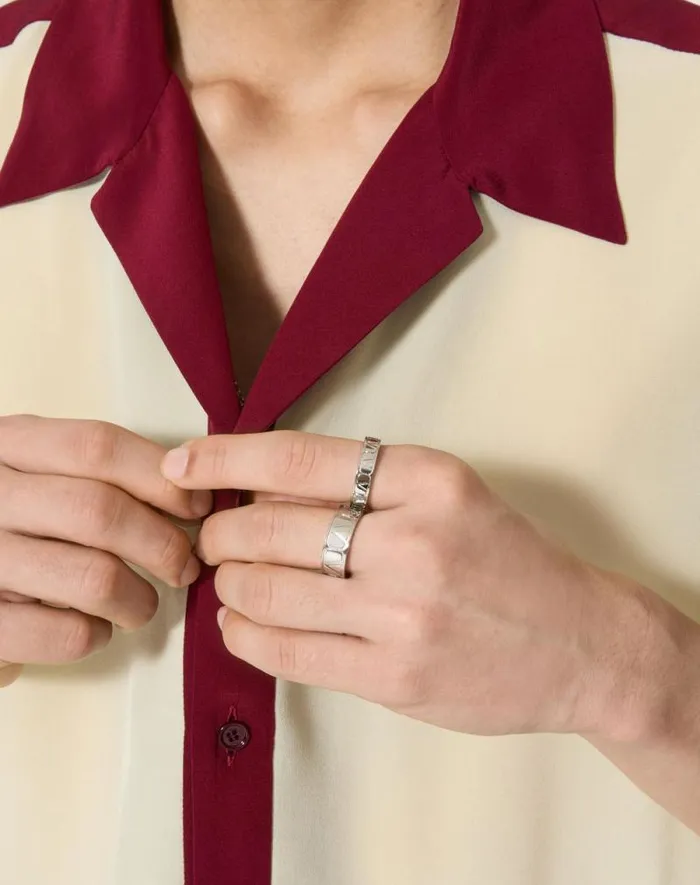 Valentino Jewelry Man Toile Iconographe Metal Ring Set For Man In Palladium Palladium Valentino Jewelry Man Toile Iconographe Metal Ring Set For Man In Palladium Palladium