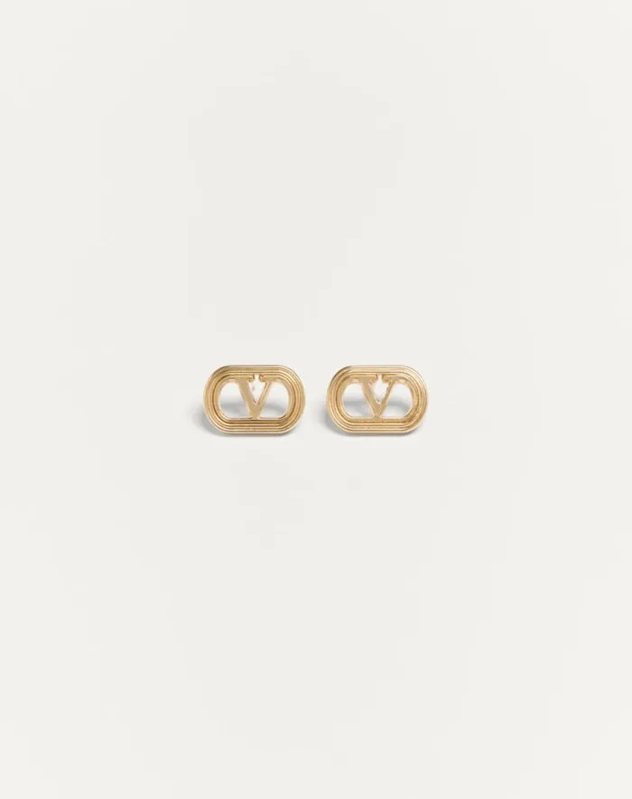 Valentino Jewelry Man Valentino Garavani Ovalette Metal Earrings For Man In Gold Gold Valentino Jewelry Man Valentino Garavani Ovalette Metal Earrings For Man In Gold Gold