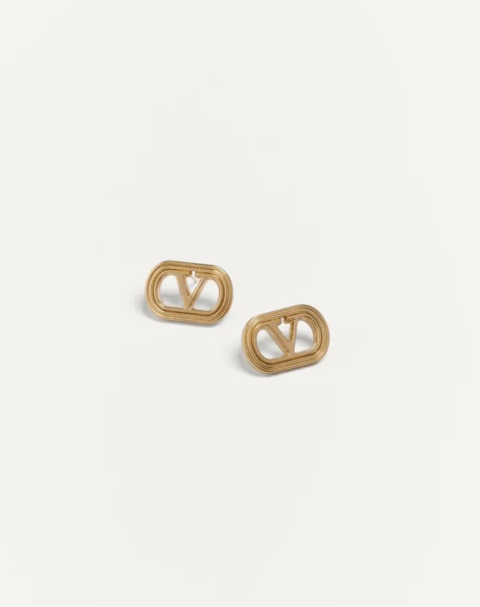 Valentino Jewelry Man Valentino Garavani Ovalette Metal Earrings For Man In Gold Gold Valentino Jewelry Man Valentino Garavani Ovalette Metal Earrings For Man In Gold Gold