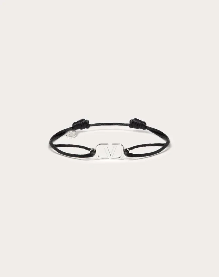 Valentino Jewelry Man Vlogo Signature Cotton Bracelet For Man In Ultramarine Ultramarine Valentino Jewelry Man Vlogo Signature Cotton Bracelet For Man In Ultramarine Ultramarine