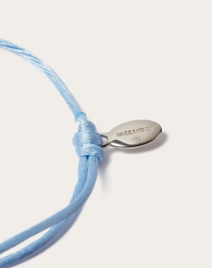 Valentino Jewelry Man Vlogo Signature Cotton Bracelet For Man In Ultramarine Ultramarine Valentino Jewelry Man Vlogo Signature Cotton Bracelet For Man In Ultramarine Ultramarine