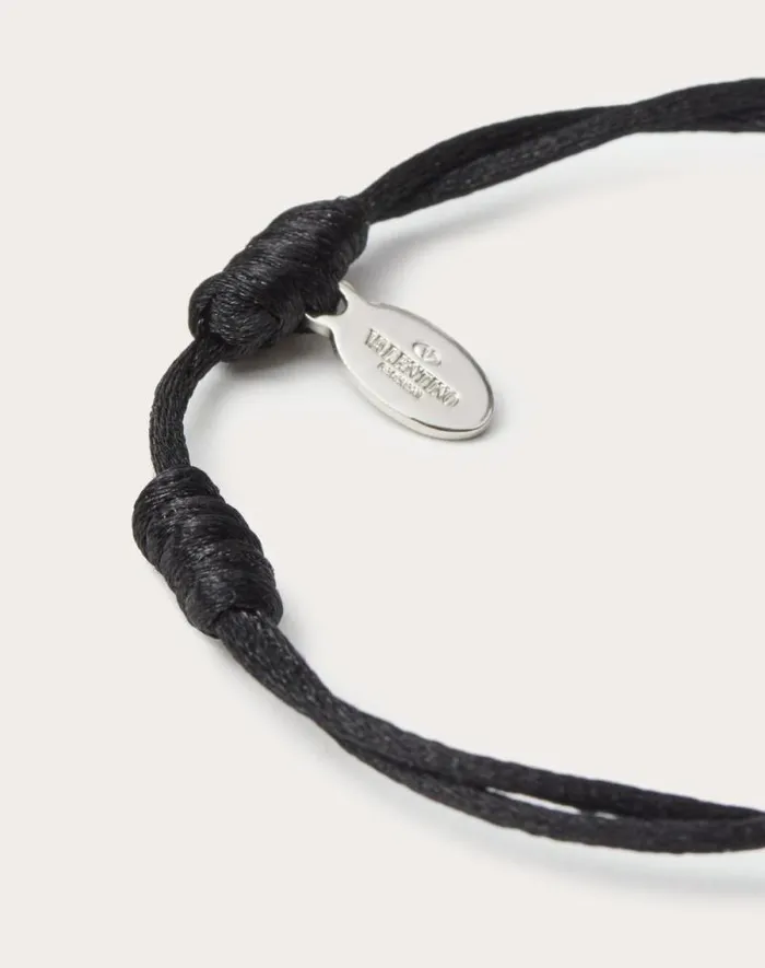 Valentino Jewelry Man Vlogo Signature Cotton Bracelet For Man In Ultramarine Ultramarine Valentino Jewelry Man Vlogo Signature Cotton Bracelet For Man In Ultramarine Ultramarine