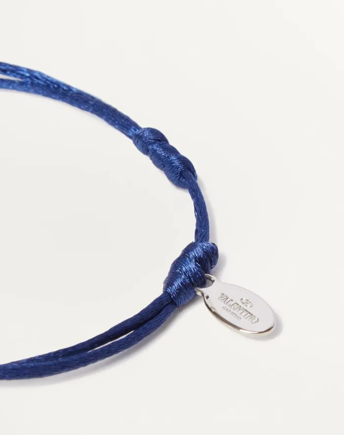 Valentino Jewelry Man Vlogo Signature Cotton Bracelet For Man In Ultramarine Ultramarine Valentino Jewelry Man Vlogo Signature Cotton Bracelet For Man In Ultramarine Ultramarine