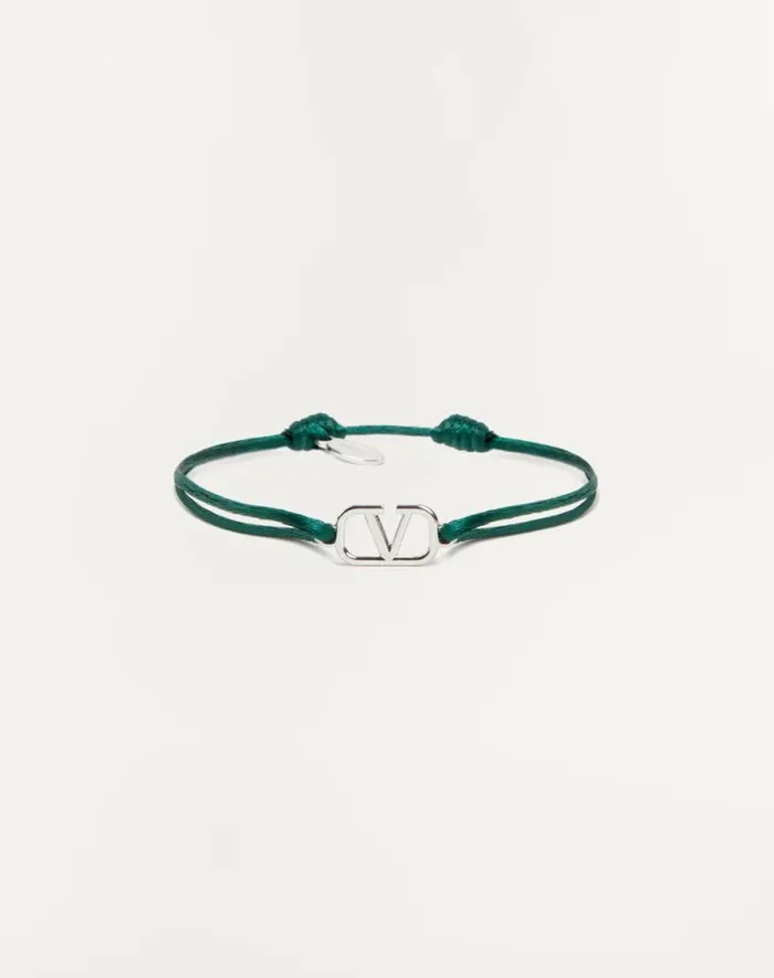 Valentino Jewelry Man Vlogo Signature Cotton Bracelet For Man In Ultramarine Ultramarine Valentino Jewelry Man Vlogo Signature Cotton Bracelet For Man In Ultramarine Ultramarine