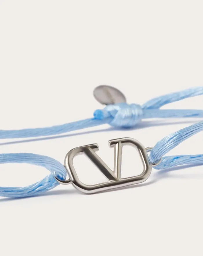 Valentino Jewelry Man Vlogo Signature Cotton Bracelet For Man In Ultramarine Ultramarine Valentino Jewelry Man Vlogo Signature Cotton Bracelet For Man In Ultramarine Ultramarine