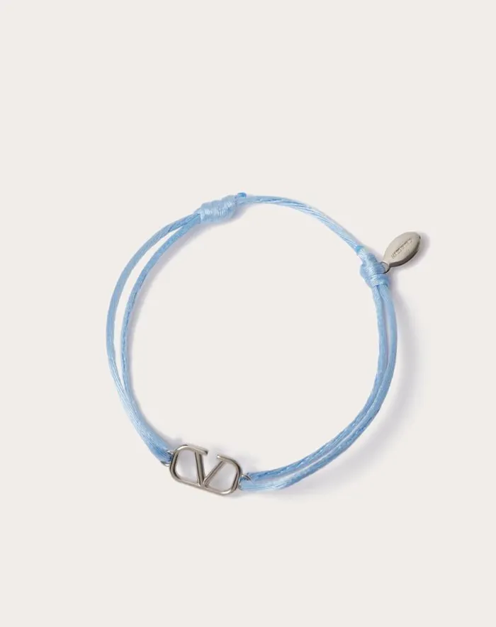 Valentino Jewelry Man Vlogo Signature Cotton Bracelet For Man In Ultramarine Ultramarine Valentino Jewelry Man Vlogo Signature Cotton Bracelet For Man In Ultramarine Ultramarine