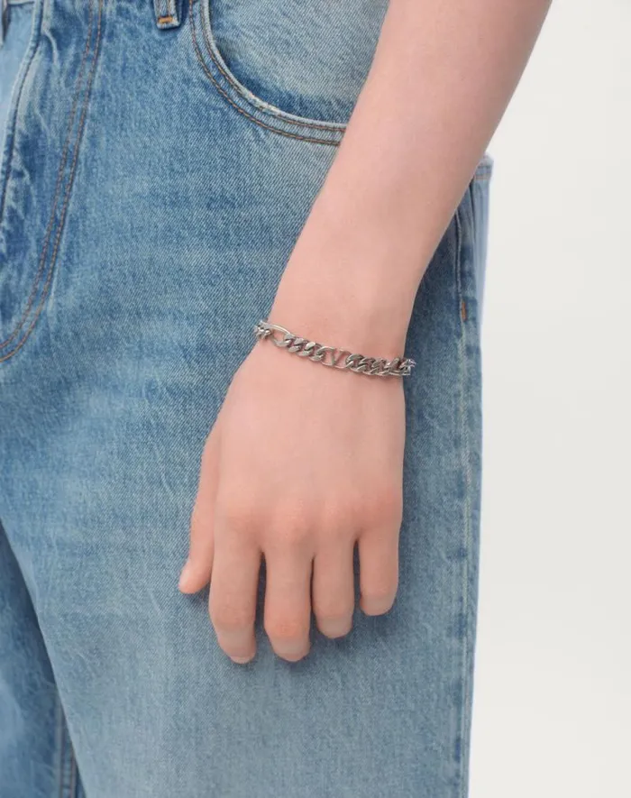 Valentino Jewelry Man Vlogo Signature Metal Bracelet For Man In Palladium Palladium