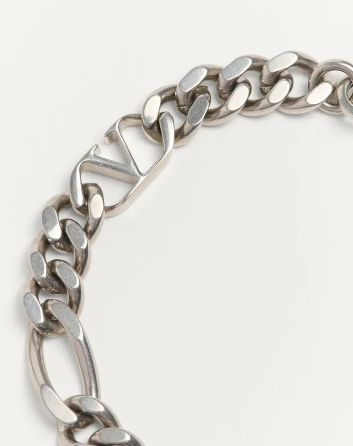 Valentino Jewelry Man Vlogo Signature Metal Bracelet For Man In Palladium Palladium