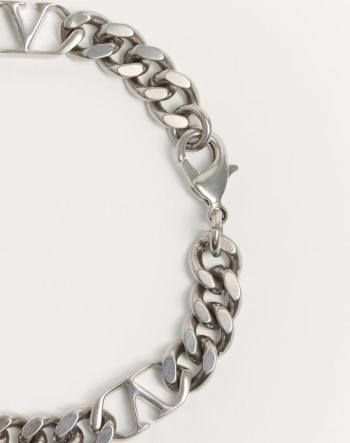 Valentino Jewelry Man Vlogo Signature Metal Bracelet For Man In Palladium Palladium