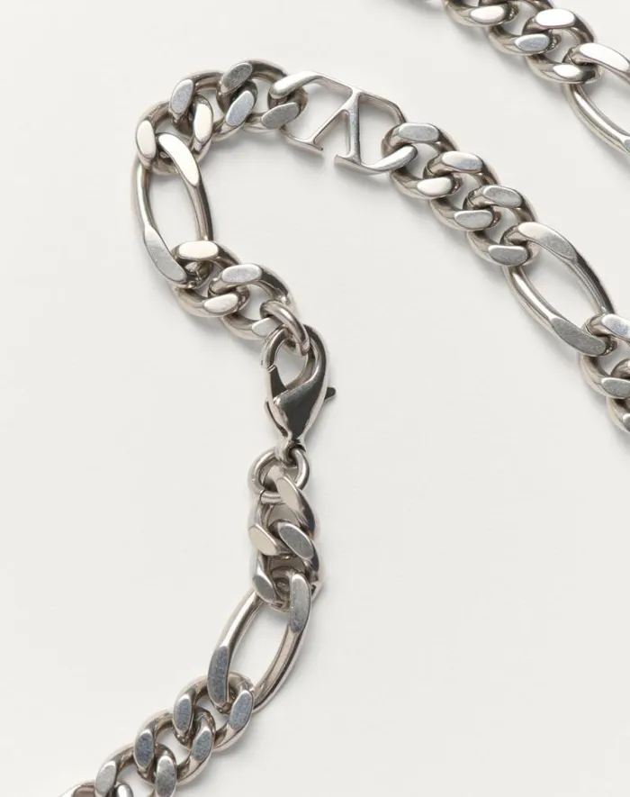 Valentino Jewelry Man Vlogo Signature Metal Necklace For Man In Palladium Palladium